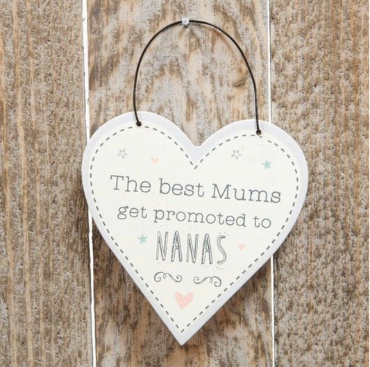 Love Life Mini Heart Plaque - Promoted to Nana