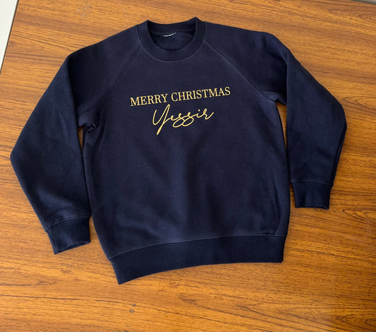 Children’s Navy “Merry Christmas Yessir” Sweatshirt