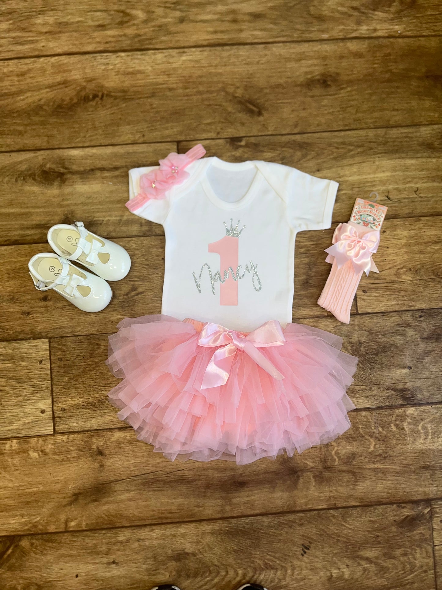 Baby Pink Number and Crown Birthday Set