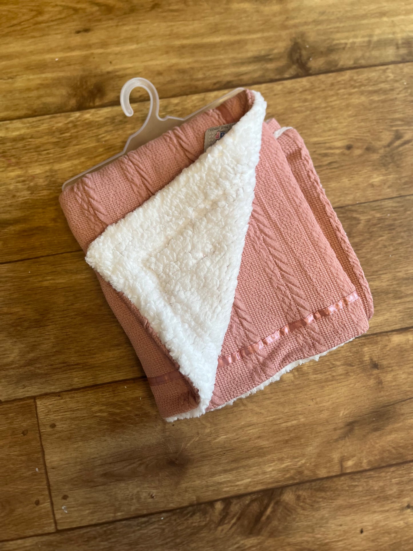 Rose Gold Bow Blanket With Sherpa Fleece Back