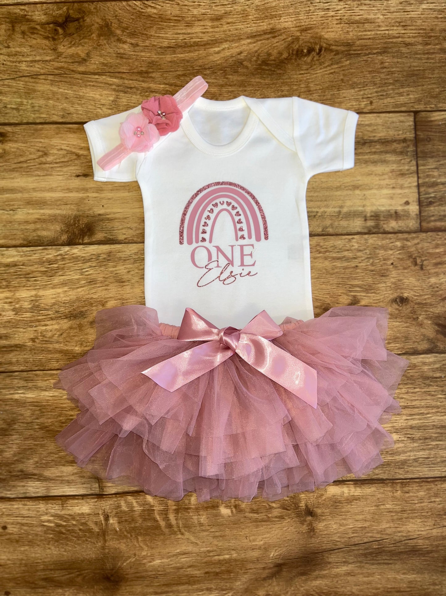 Dusky Pink Rainbow Birthday Set