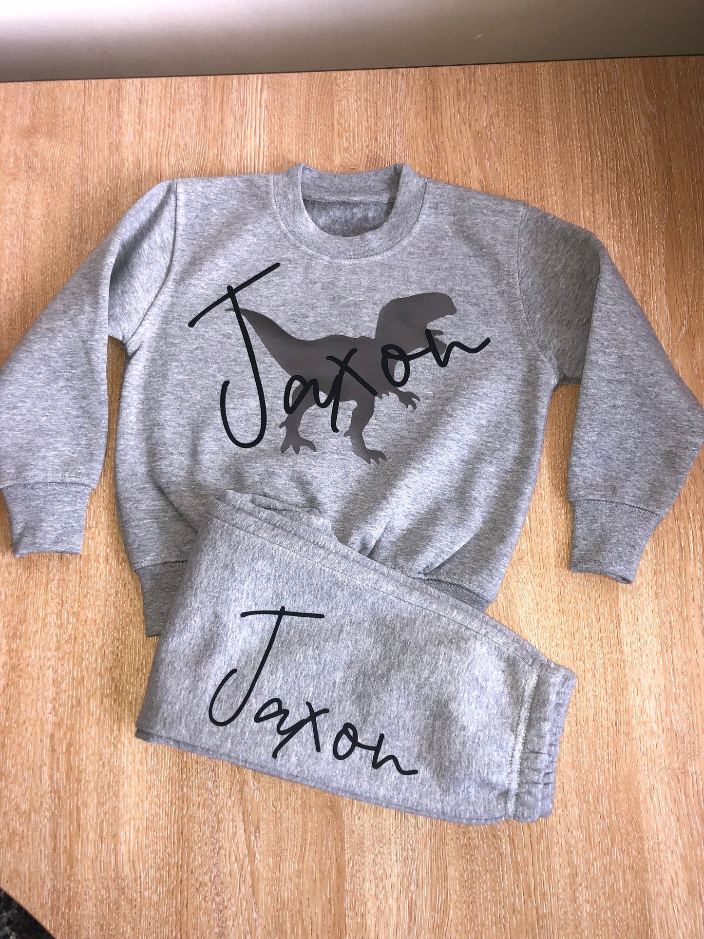 Boys Personalised Dinosaur Sweatshirt & Joggers