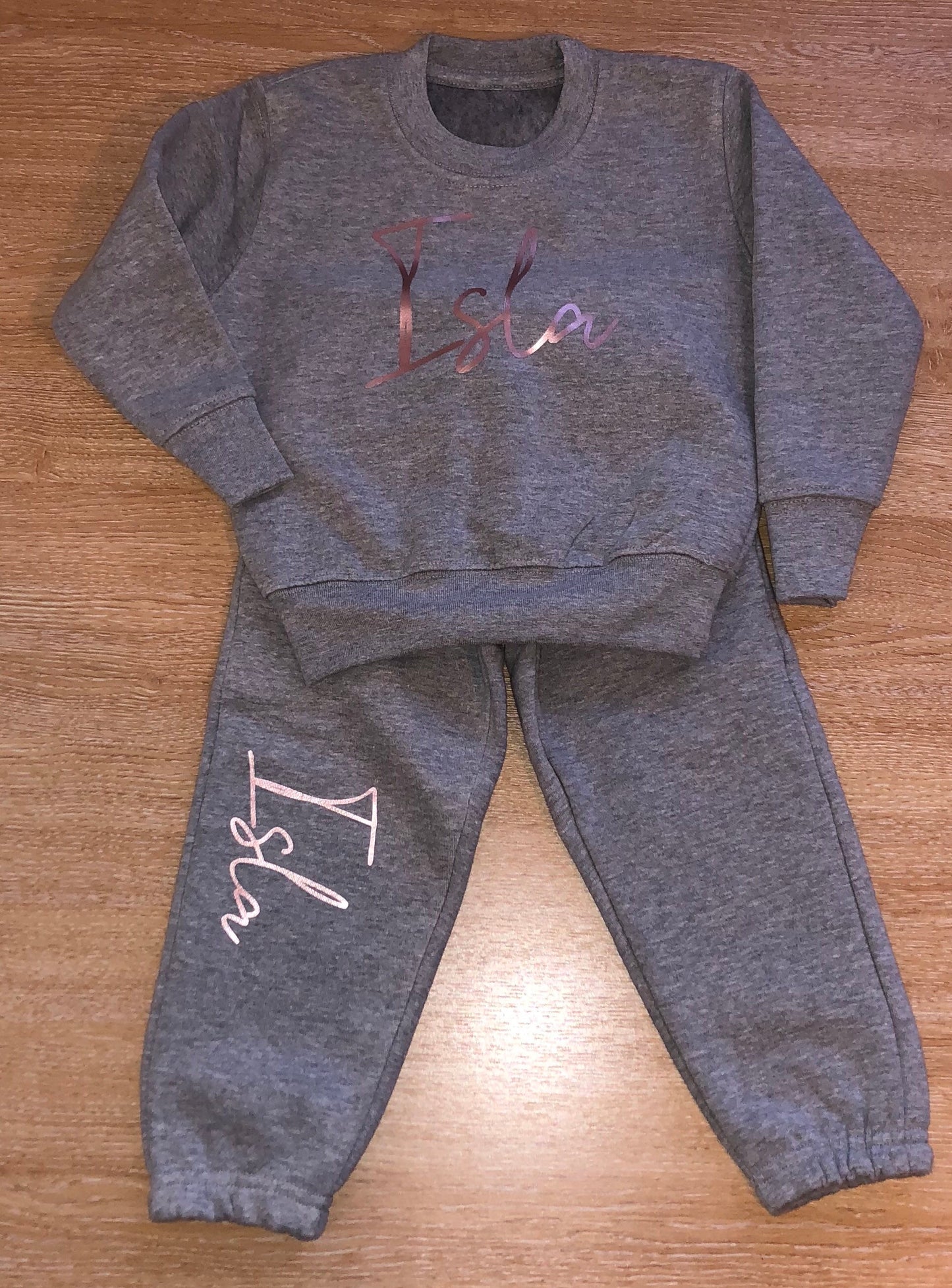 Grey and Rose Gold Sweatshirt and Joggers